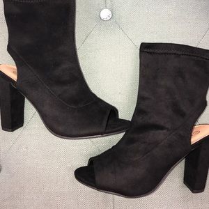Peep toe booties